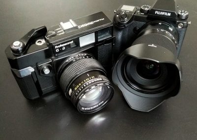 two cameras old and new